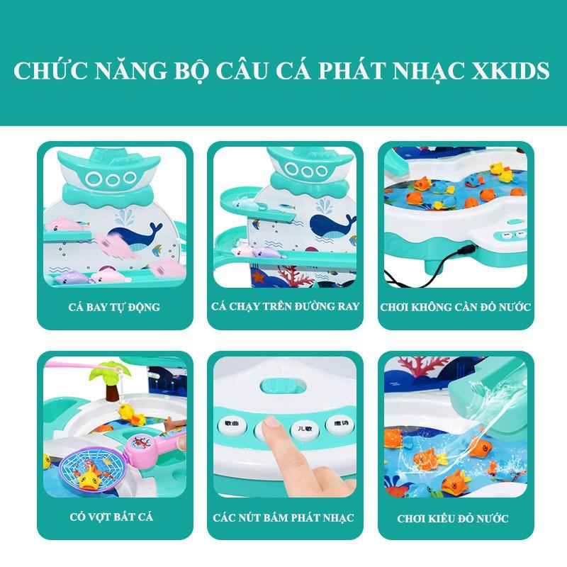 Đồ Chơi Câu Cá Cho Bé Có Nhạc Tiếng Anh Kèm Chế Độ Cá Bay Kiểu Mới, bộ đồ chơi câu cá trẻ em thông minh