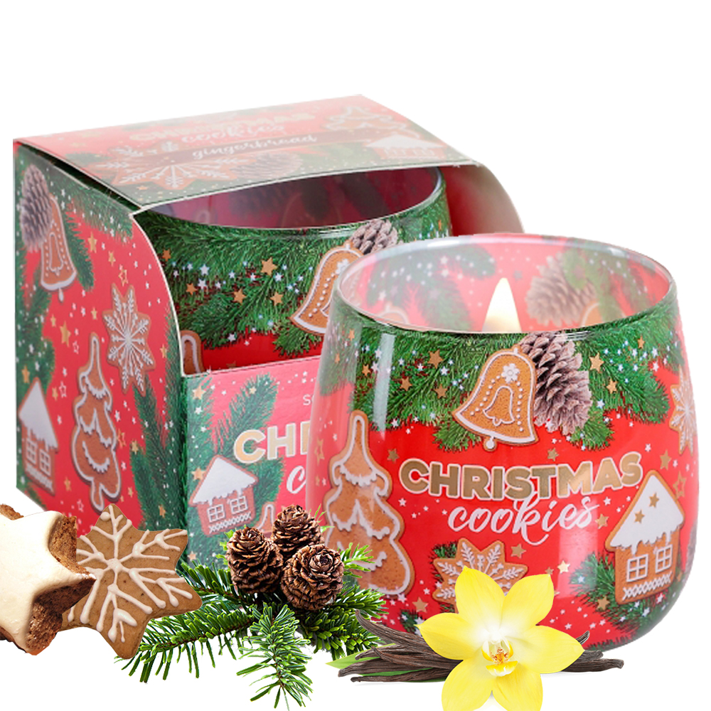 Ly nến thơm tinh dầu Bartek Christmas Cookies 100g QT7522 - bánh gừng, cam, quế (giao mẫu ngẫu nhiên)