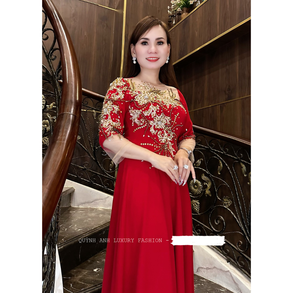 Đầm Dạ Hội Thiết Kế Dáng Xòe Kết Hoa Sang Trọng Cao Cấp Kelly Dress