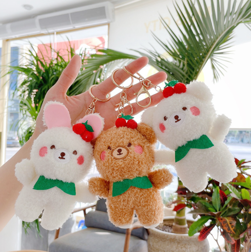 Móc khóa Gấu Thỏ bông Noel cute cài túi balo phong cách Giáng sinh ấm áp làm quà tặng ý nghĩa