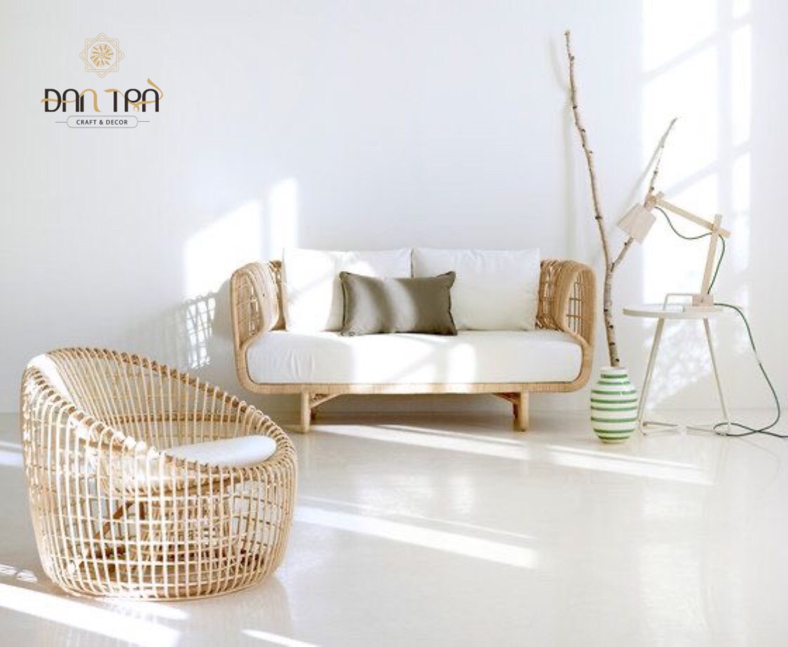 Ghế Mây Nest Dáng Trụ Tròn -Ghế Mây Thư Giãn Đọc Sách- Ghế Mây Decor Chụp Hình- Nội Thất Mây Tre Đan Trà