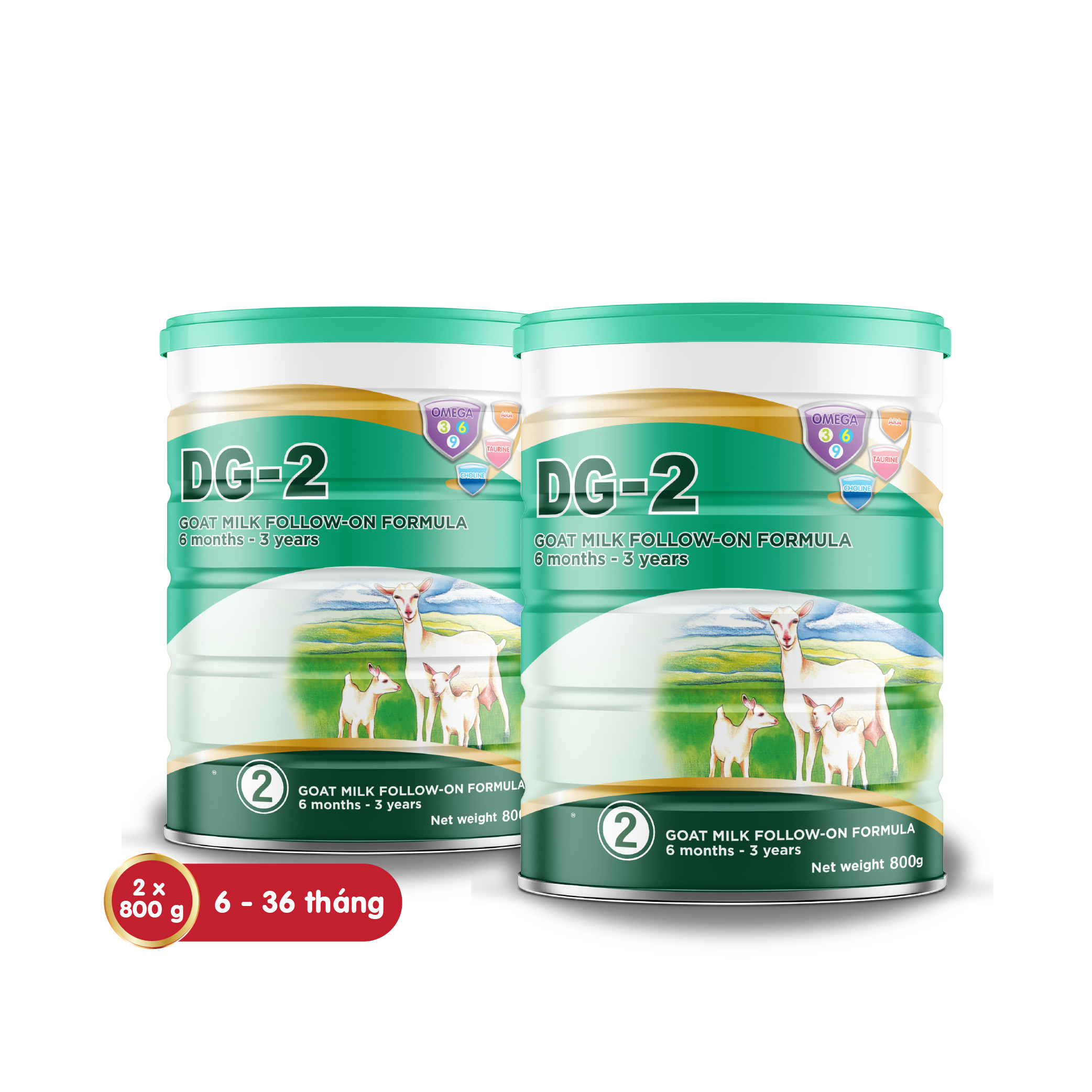 Combo 2 lon sữa Dê DG-2 800gr Tặng 1 hộp Viên Sữa Dê DKids