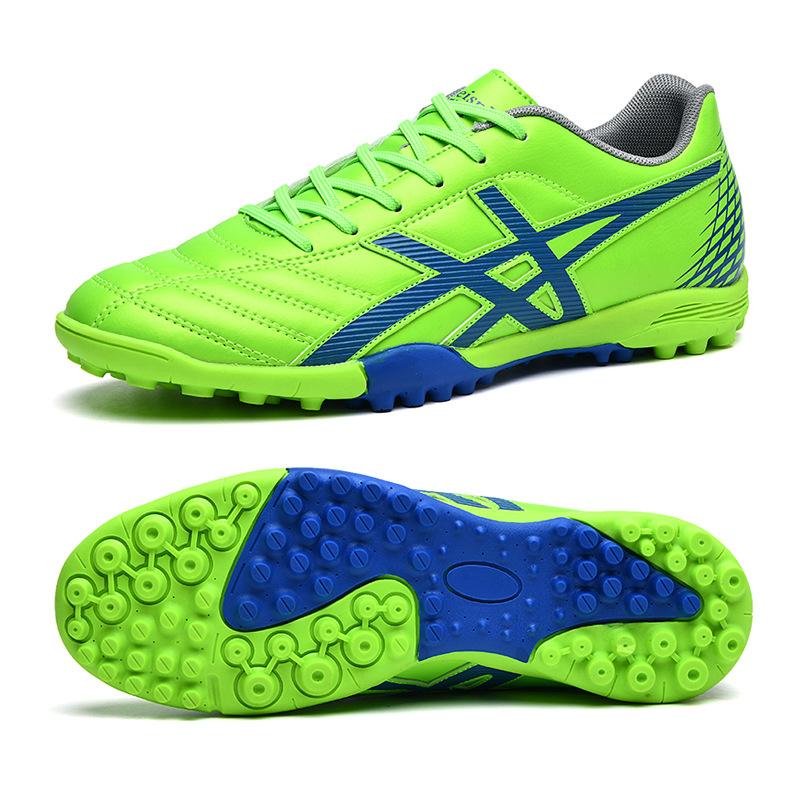 LCRTZKG 2023 Giày da mới màu xanh Unisex Futsal Giày bóng đá nam thoáng khí Giày thể thao nữ chống trượt