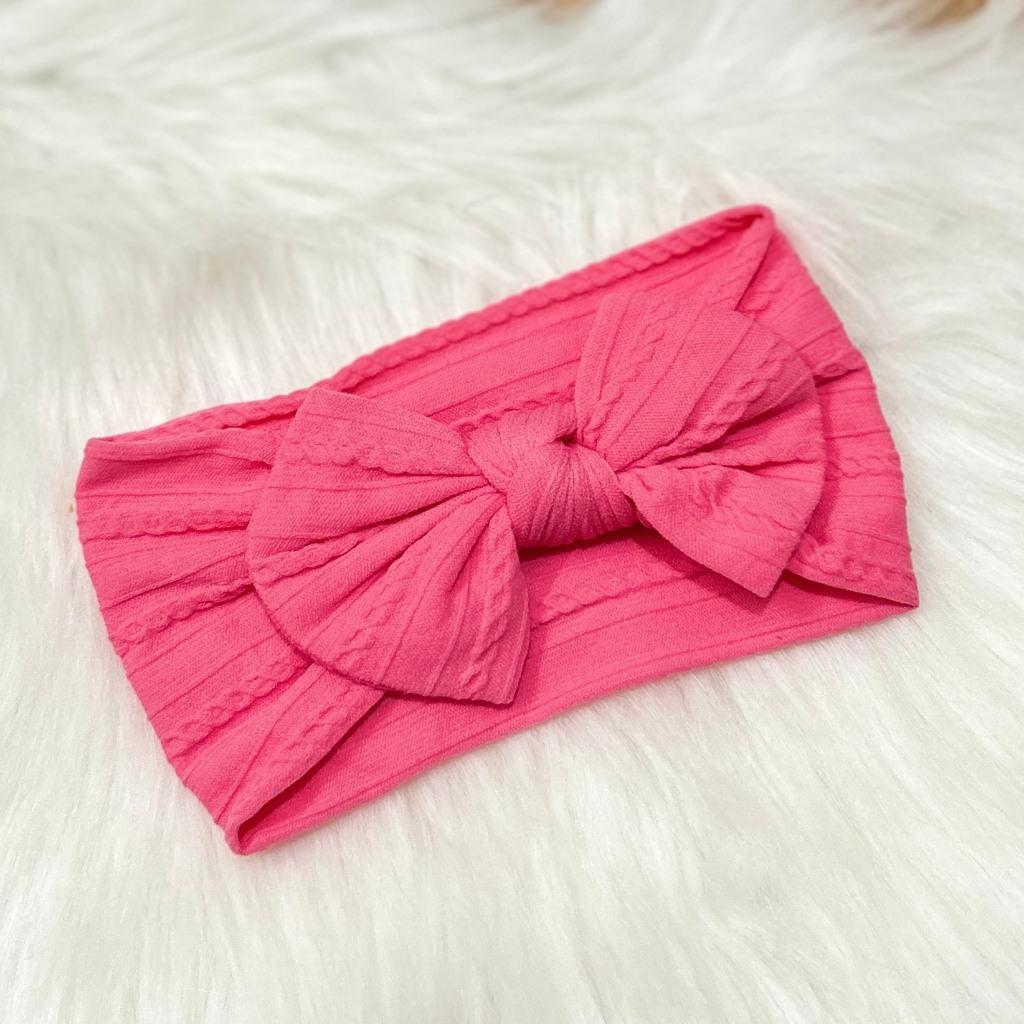 Turban Băng Đô Nơ Chất Thun Gân Mềm Mịn Cho Bé Gái 0-12 tháng