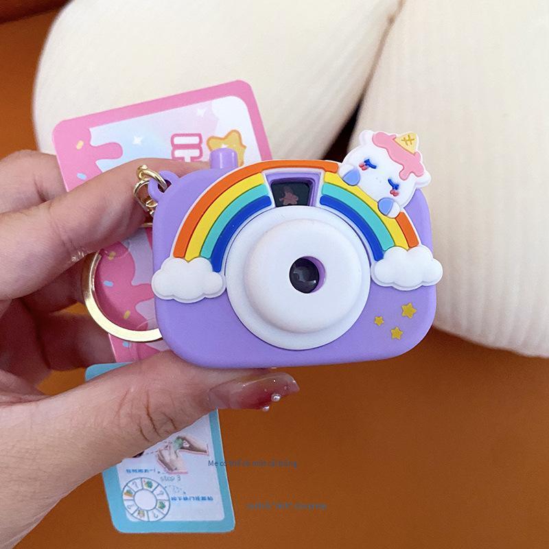Đảm Bảo Chất Lượng Ủy Quyền Dễ Thương Dễ Thương Cầu Vồng Máy Chiếu Camera Móc Khóa Cặp Đôi Học Tinh Tế Mặt Dây Chuyền Móc Khóa Nữ