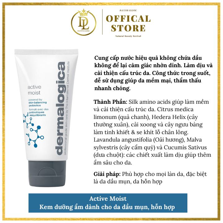 Kem dưỡng da dành cho da dầu Dermalogica Active Moist 100ml