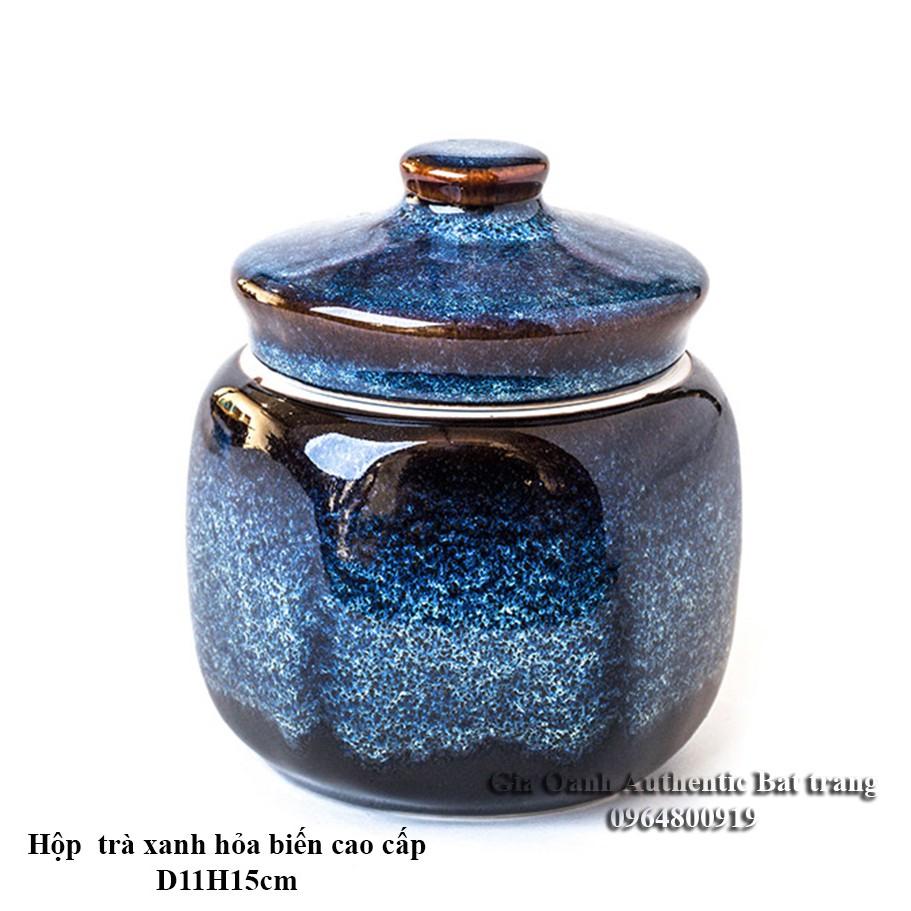 HỘP ĐỰNG TRÀ D11H15cm - Men hỏa biến CAO CẤP và SANG TRỌNG vừa đựng vừa trang trí rất tuyệt đẹp