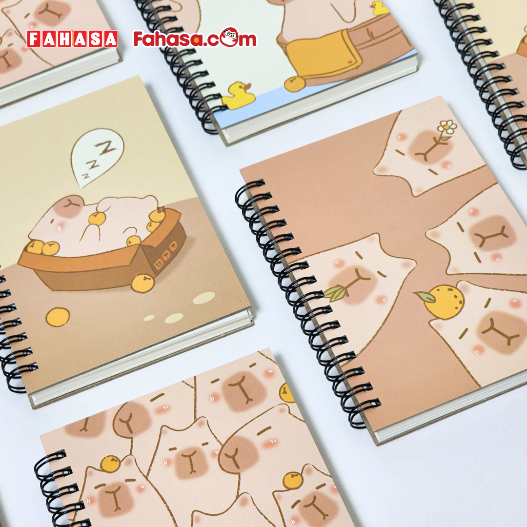 Sổ Lò Xo Bìa Bồi Friendly Ambassador Capybara V1 A6 - Không Kẻ - 160 Trang 80gsm - The Sun 01