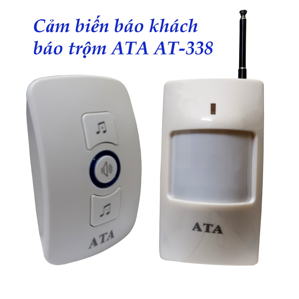 Chuông báo khách báo trộm bằng cảm ứng không dây ATA AT-338 - tiếng chuông hay- kết nối thêm với nút nhấn, cửa từ.