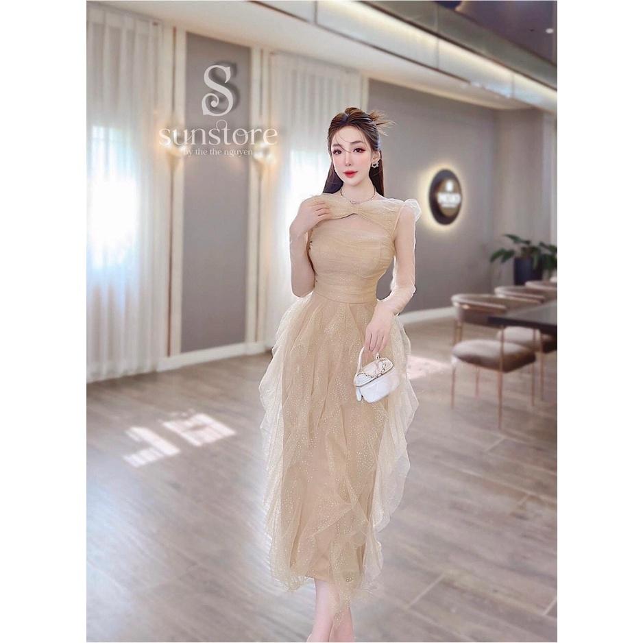 ĐẦM LƯỚI CAO CẤP DÁNG DÀI THIẾT KẾ CHUẨN SHOP CÓ LƯỚI TUA RUA CỰC SANG CHẢNH LUN NHA CÁC NÀNG - hồng