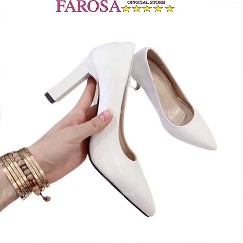 Giày cao gót nữ FAROSA 9cm mũi nhọn chất da mềm cực êm chân- TC19