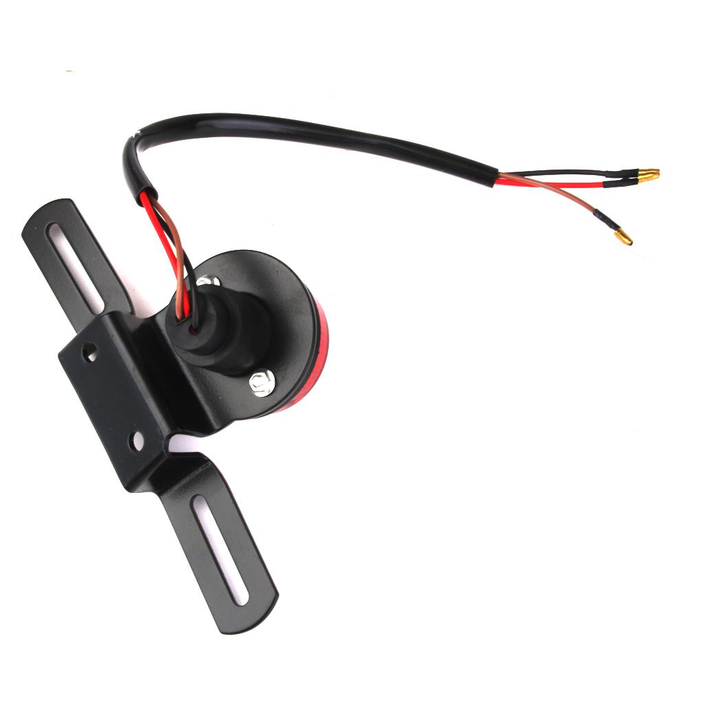 Red Motorcycle Rear License Plate Bracket Tail Light Lens for