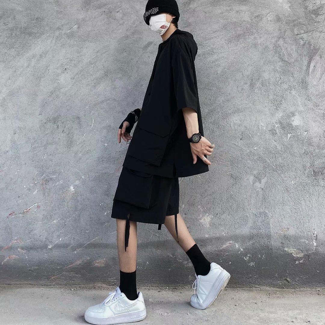Set Áo Hoodie Và Quần Short Thời Trang Phong Cách Năng Động Cho Nam