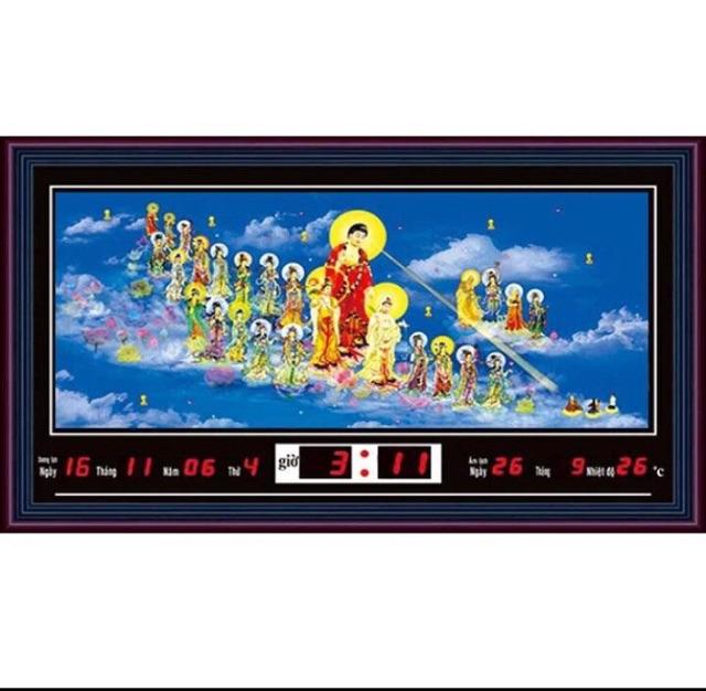 Tranh đồng hồ - Lịch vạn liên - Tranh đèn kích thước 50x90cm