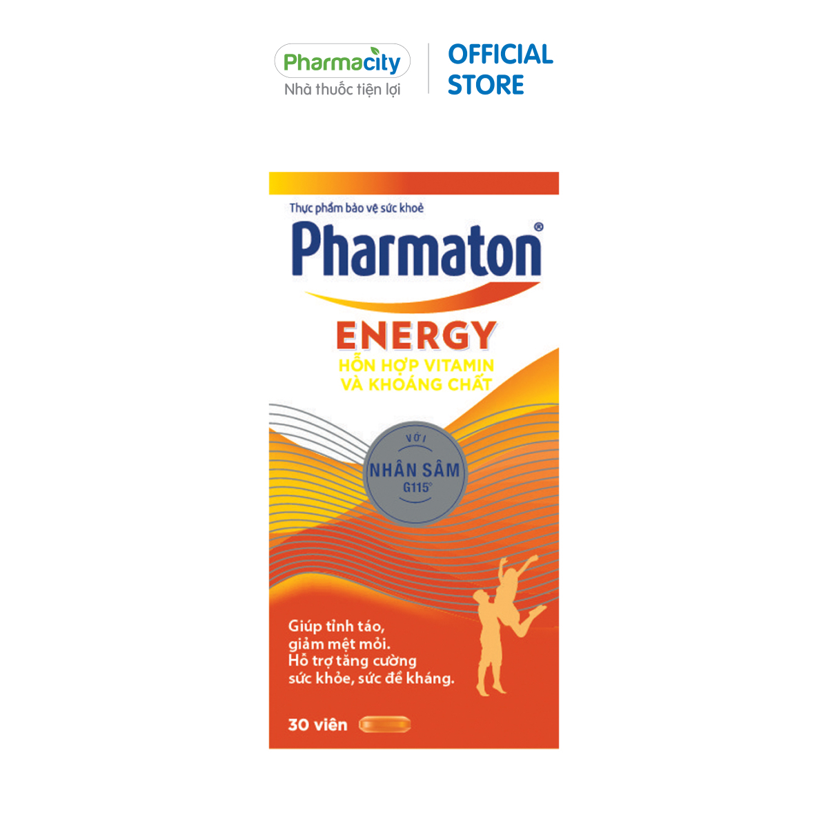 Viên uống Pharmaton Energy bổ sung nhân sâm G115, vitamin tổng hợp và khoáng chất