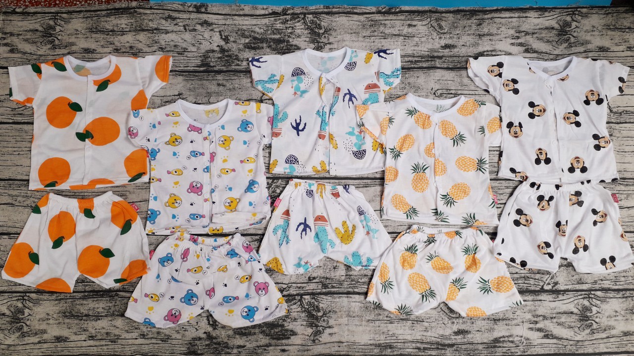 Set 5 bộ quần áo cộc tay carter cotton nhiều mẫu mặc cực mát, hình cực yêu cho bé