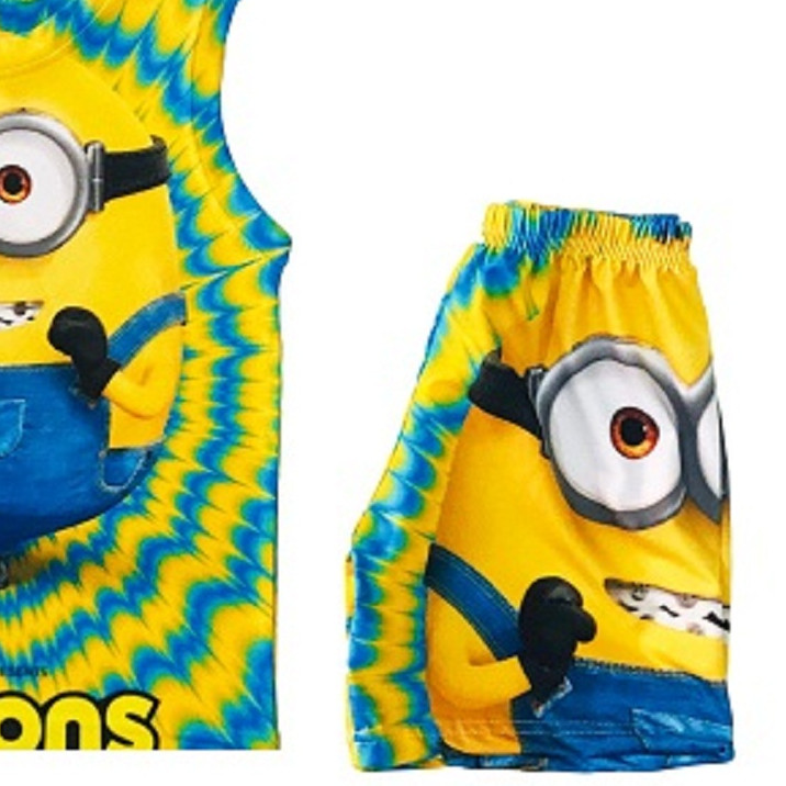 Đồ bộ ba lỗ 3D Hình Minions cho bé trai 10-40kg