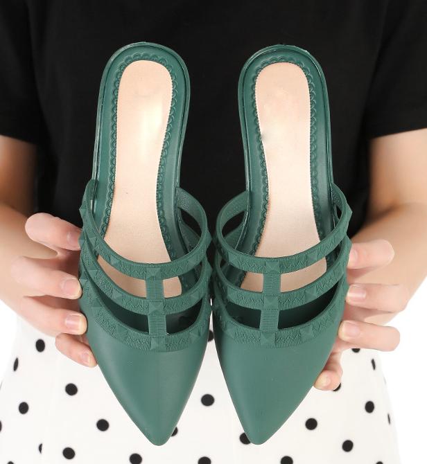 Giầy sục cao gót nữ đi mưa, dạo phố êm chân kiểu dáng dễ thương DN16