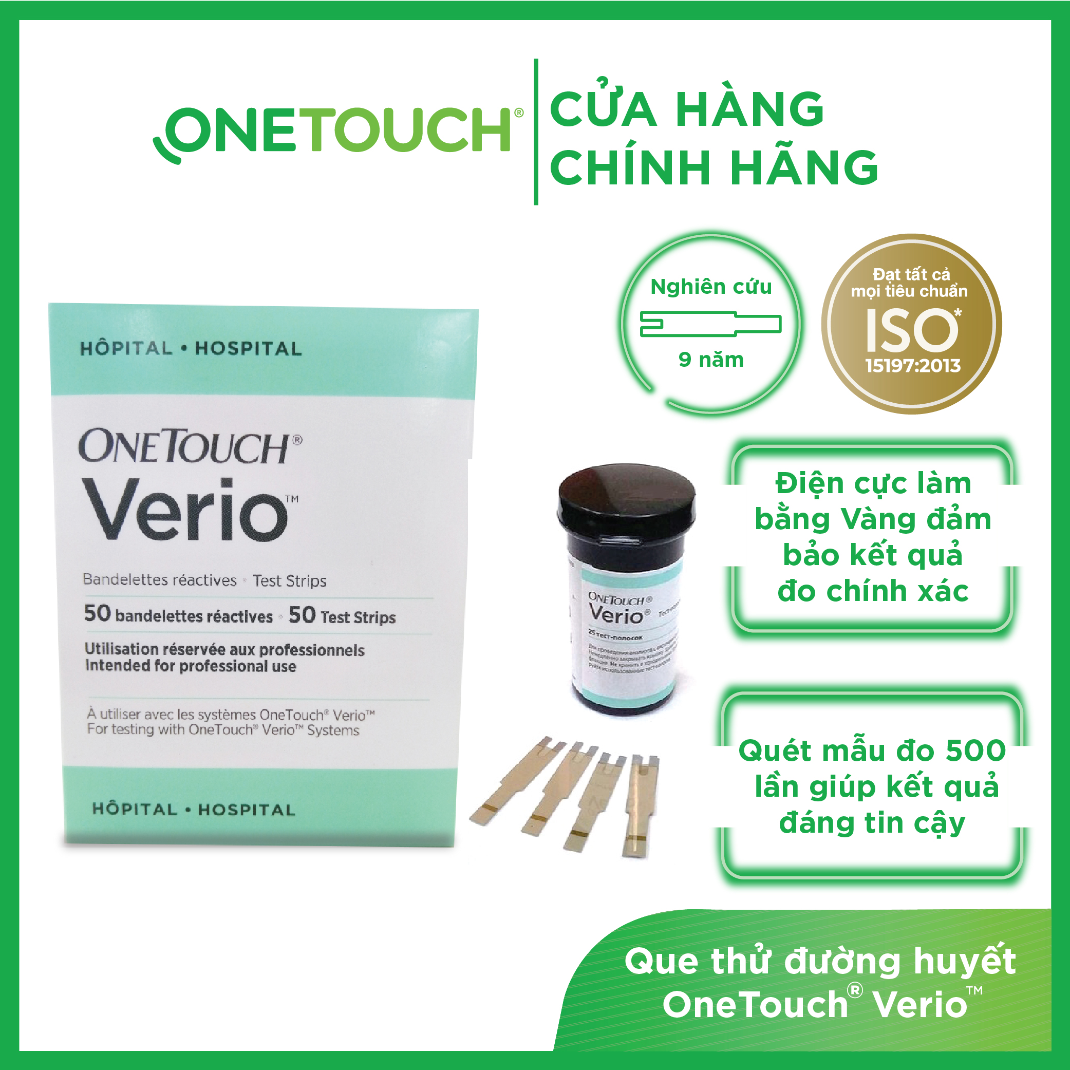 Que Thử Đường Huyết Onetouch Verio