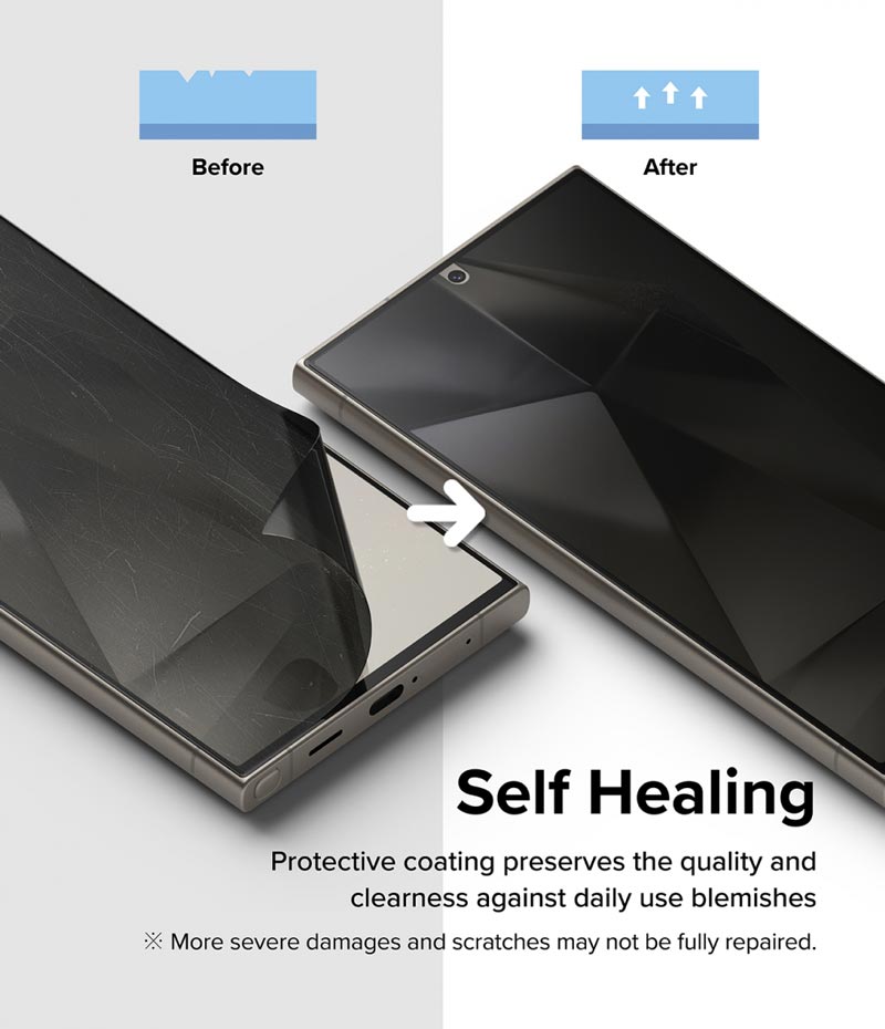 Dán chống nhìn trộm dành cho Samsung Galaxy S24 Ultra RINGKE Privacy Dual Easy Film - Hàng Chính Hãng