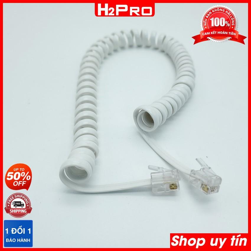 Dây điện thoại bàn, điện thoại cố định lò xo H2PRO dài 2m giá rẻ