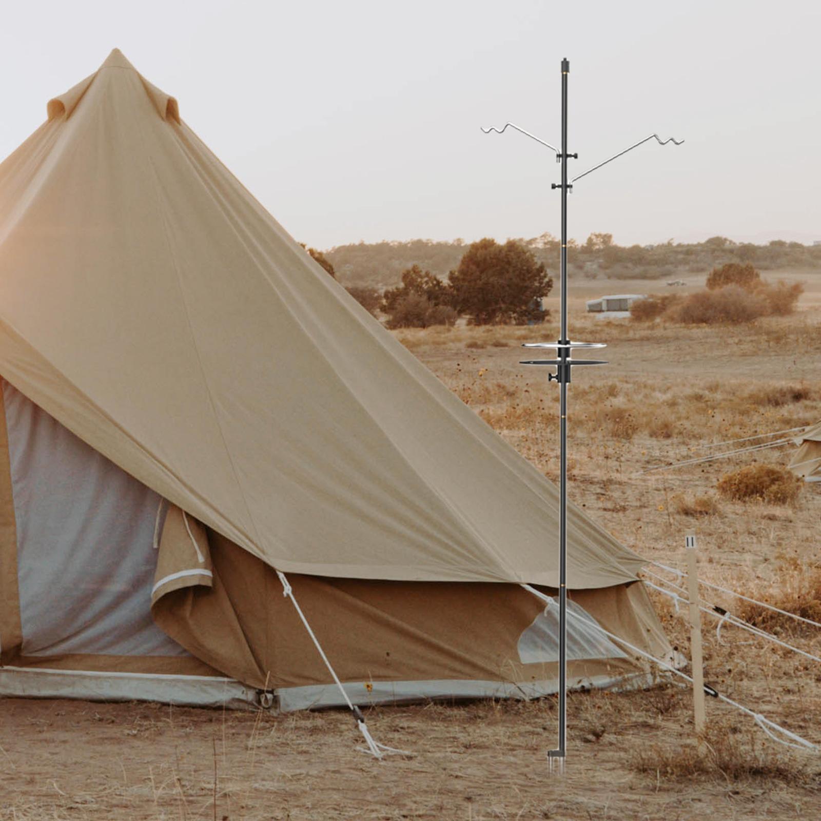 Camping Lantern Stand, Lantern Pole Hanger, Detachable Adjustable Light Holder, Camping Light Pole, for Fishing BBQ Backpacking Traveling Garden