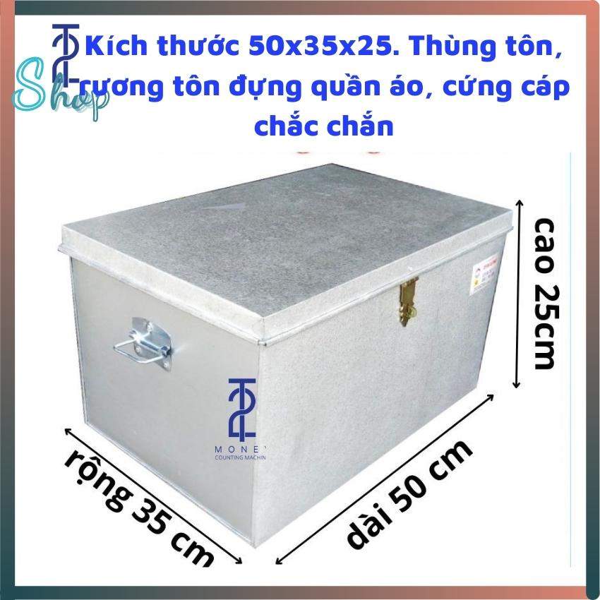 Thùng tôn, rương tôn đựng quần áo, kích thước 50x35x25cm, siêu chắc chắn