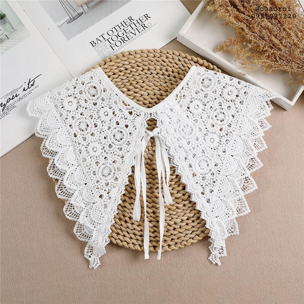 Cổ ren tháo rời xinh xắn cho nữ phối ngoài áo, đầm không cổ phong cách Hàn Quốc - Mã CT11