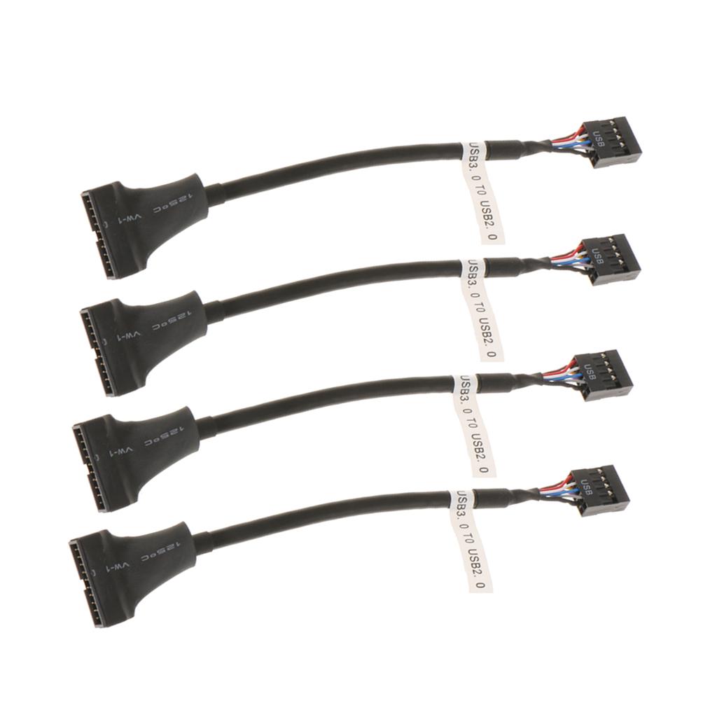 4x USB 3.0 20-pin Header Male To USB 2.0 9pin Female Adapter Converter Cable