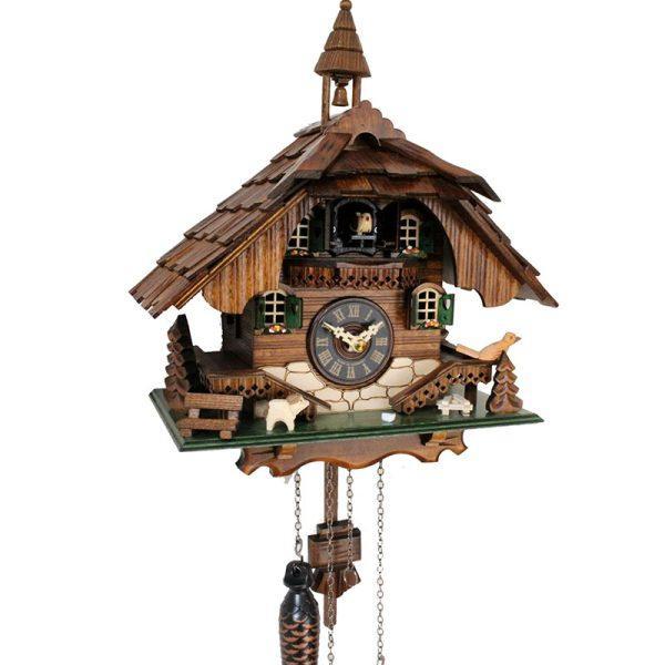 Đồng Hồ Treo Tường Cuckoo Quartz 444 Black Forest Clock Bell Tower Đồng Hồ Gỗ Trang Trí Phòng Khách (Made in Germany)