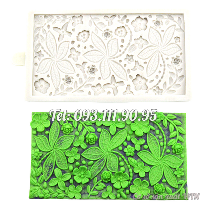 Khuôn silicon làm viền bánh, rau câu hoa dại, cành lá – Mã số 1912