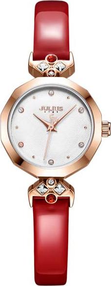 Đồng Hồ Nữ JS-034A Julius Star Hàn Quốc Dây Da (Đỏ)