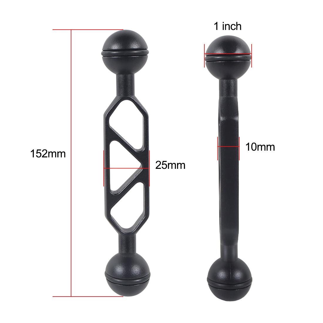 1 inch lặn cánh tay nhẹ đầu cnc hợp kim nhôm cho goPro dslr flash dưới nước camera clip bướm