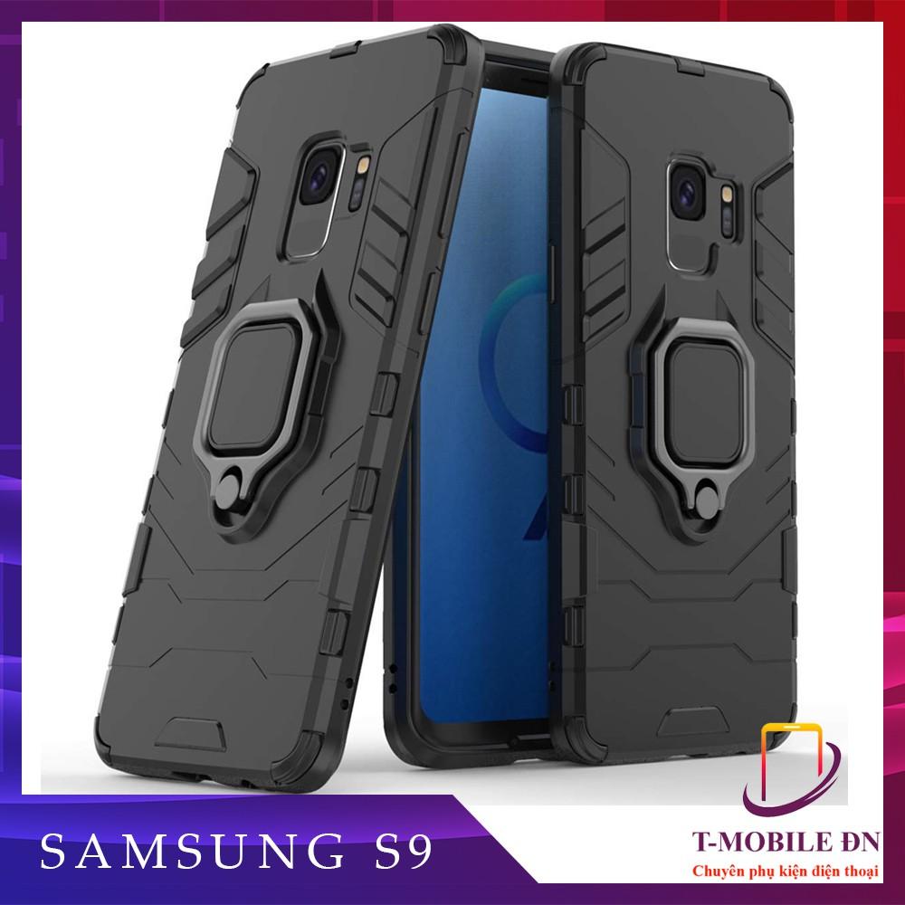 Ốp lưng cho Samsung S9 iron man chống sốc kèm nhẫn xoay chống xem video bảo vệ camera