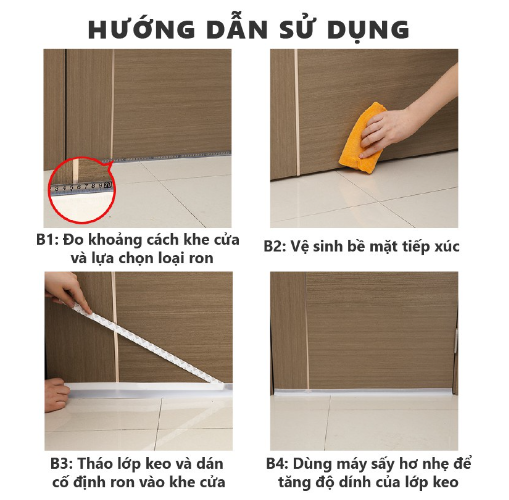 Ron Chặn Khe Cửa, Chống Bụi, Côn Trùng Đa Năng Dài 1 Mét GD725-Ron100