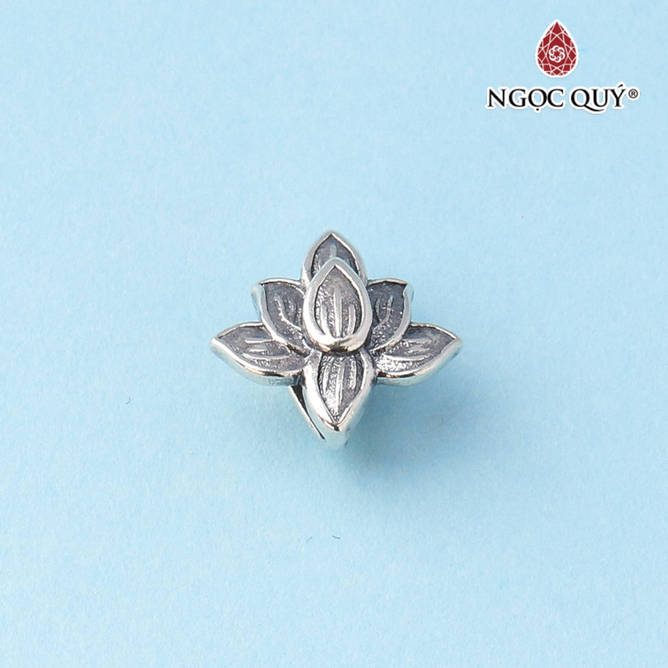 Charm bạc hình hoa sen - Ngọc Quý Gemstones