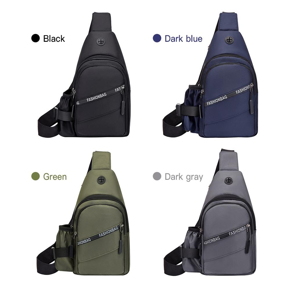 Men Waterproof Sling Bag Ultralight Crossbody Backpack Adjustable Strap Chest Bag Shoulder Daypack With headphone jack