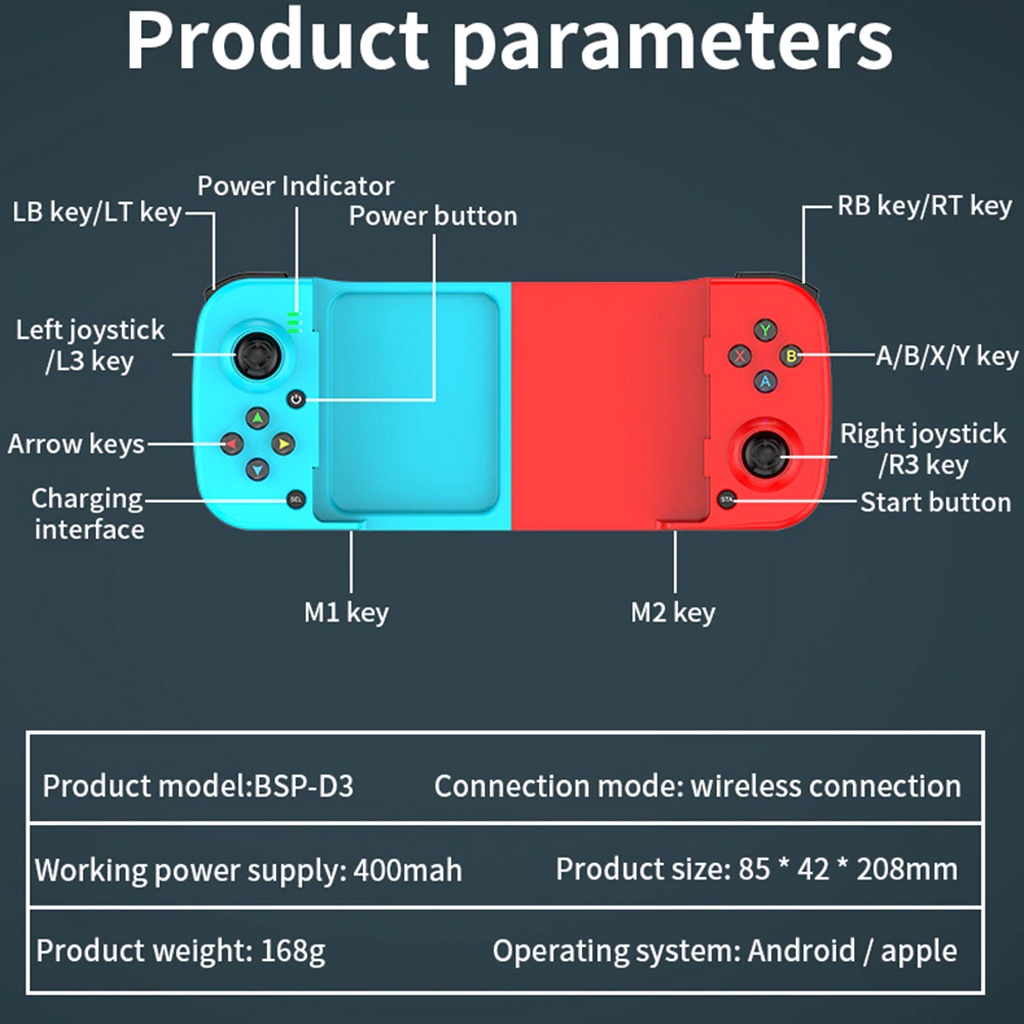 BSP-D3 Tay Cầm Chơi Game PUBG Cho IOS Bộ Điều Khiển Trò Chơi Di Động Android Dành Cho Nintendo Switch Cần Điều Khiển Cho PS4 - Hàng Chính Hãng