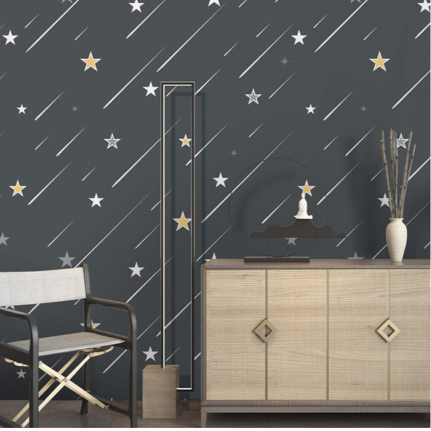 Cuộn 5m Decal Giấy Dán Tường Sao băng xanh đậm  (5m dài x 0.45m rộng)