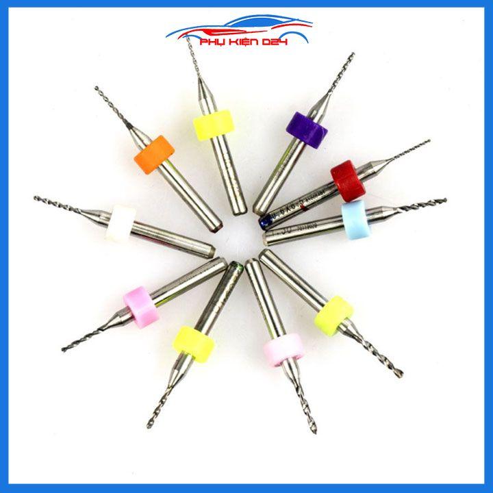 Hộp 10 mũi khoan CNC cao cấp độ chính xác cao đường kính tùy chọn 0.3mm-3.0mm