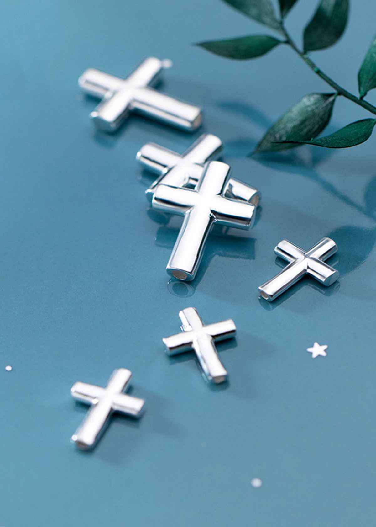 Charm bạc thánh giá xỏ ngang kiểu 3 - Ngọc Quý Gemstones