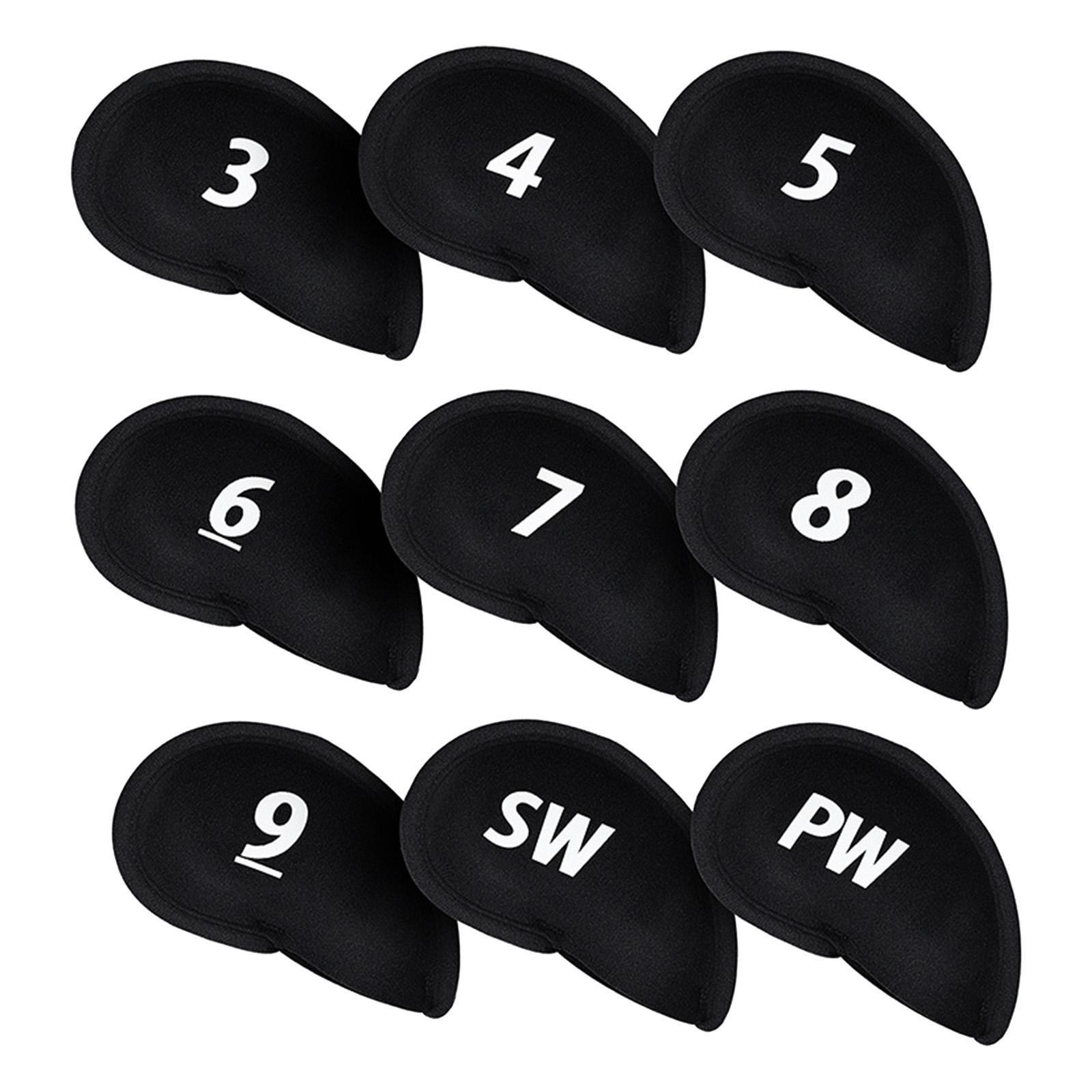 9 Pieces Golf Iron Headcovers Set Portable Neoprene Golf Iron Head Protector