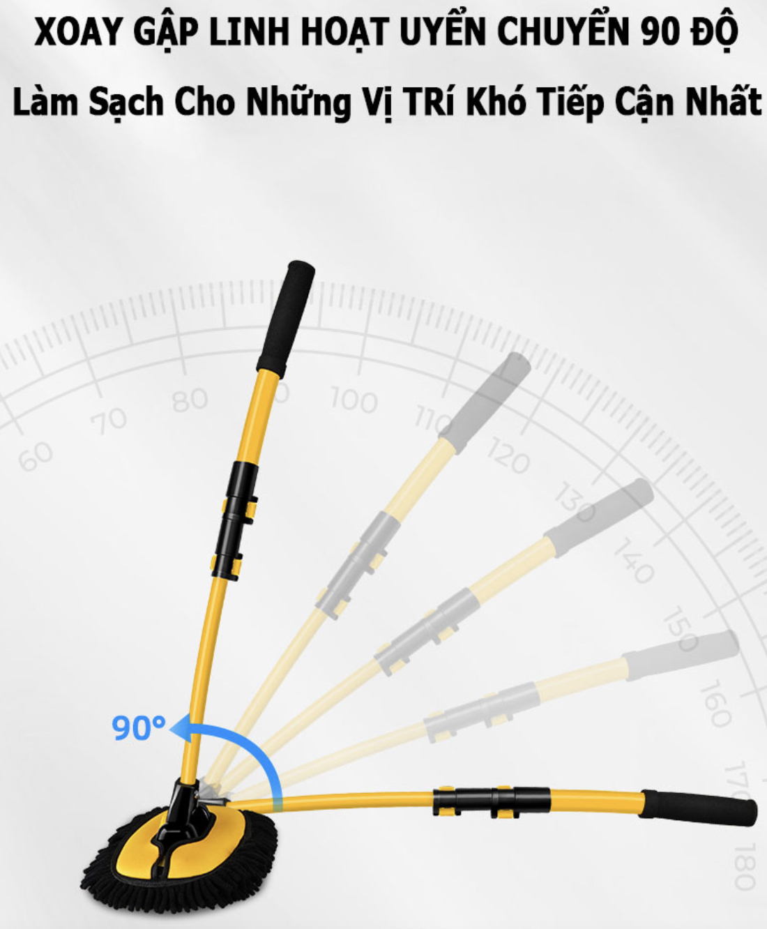 Chổi Rửa Xe Ô Tô Hợp Kim Nhôm, Cây Lau Bụi Xe O To