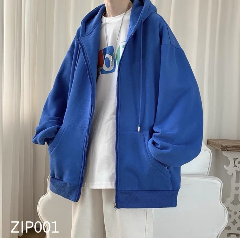 Áo Khoác Nỉ Hoodie Zip Cao Cấp Chất Nỉ Trần Bông Đẹp Dày Dặn Khóa Kéo Có Mũ, Form Unisex Rộng To HZT Phong Cách Hàn Quốc