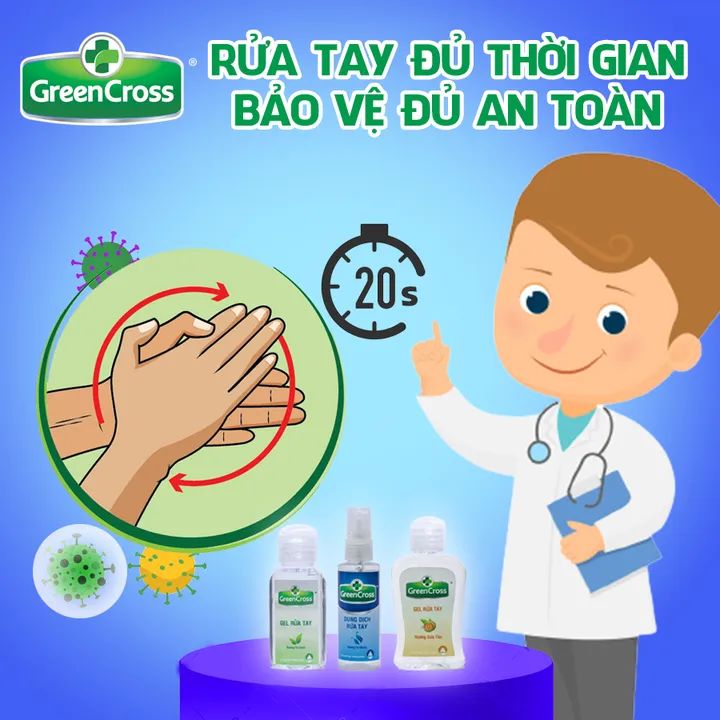 COMBO 6 CHAI DUNG DỊCH RỬA TAY KHÁNG KHUẨN GREEN CROSS 250ML