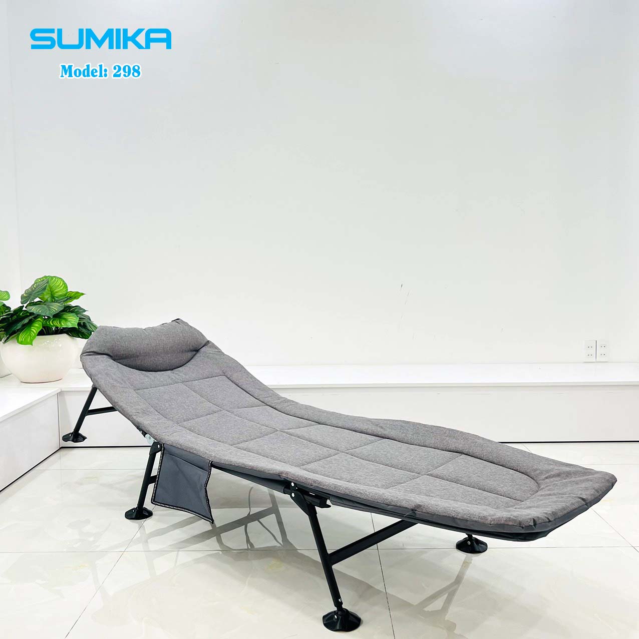 Hình ảnh Giường xếp gấp gọn 6 chân đa năng SUMIKA 298, có nệm, 5 cấp độ điều chỉnh