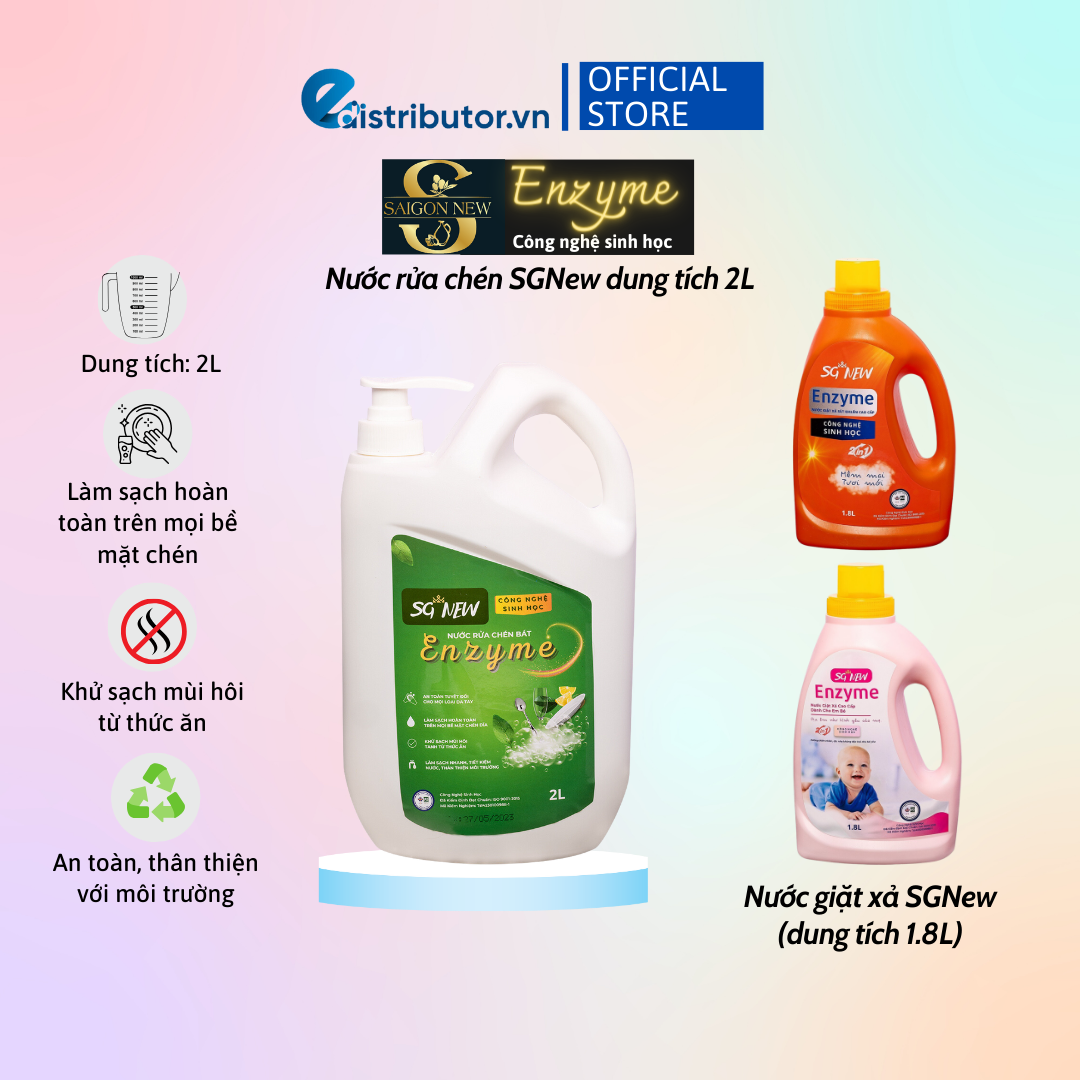 Nước rửa chén - nước giặt xả Enzyme - nước giặt xả dành cho em bé SGNew - Hàng chính hãng