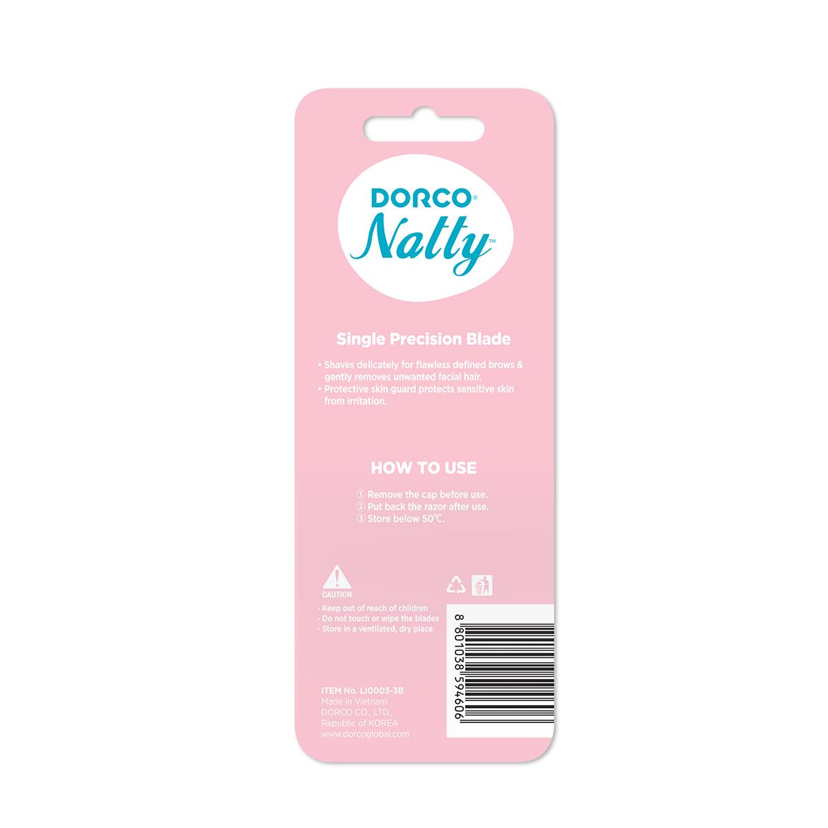 DORCO NATTY - Dao Cạo Chân Mày Nữ - Vỉ 03 Dao Cạo Chân Mày