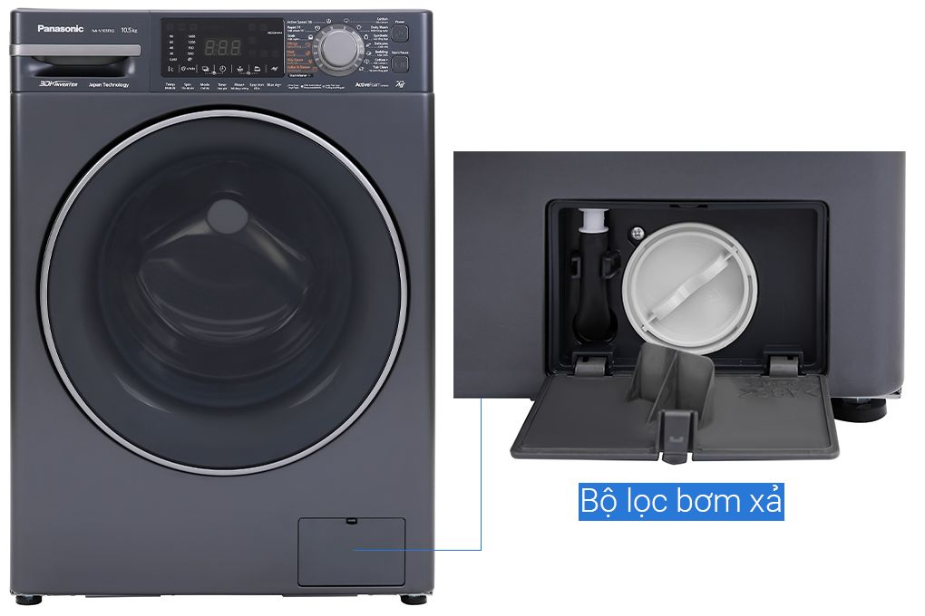 Máy giặt Panasonic NA-V105FX2BV cửa trước 10.5kg inverter, Hàng chính hãng, Chỉ giao tại Hà Nội