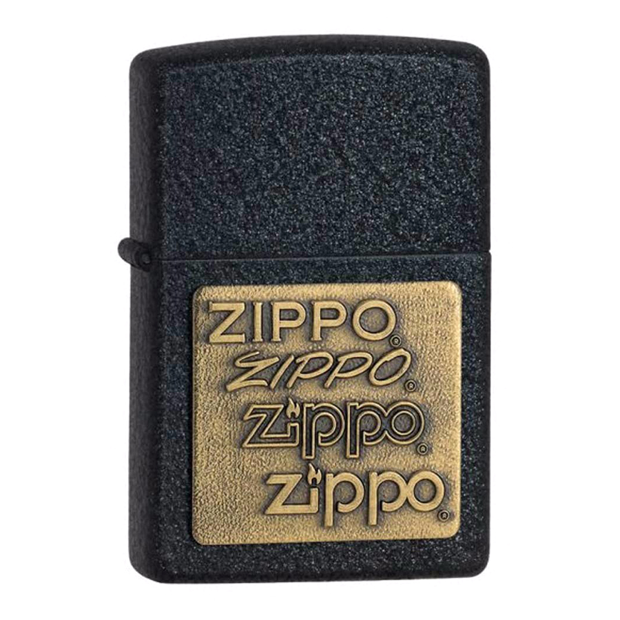 Bật Lửa Zippo 362 Brass Emblem Black Crackle